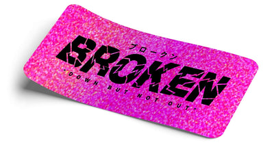Broken fluorescent pink glitter Decal - Strictly Static