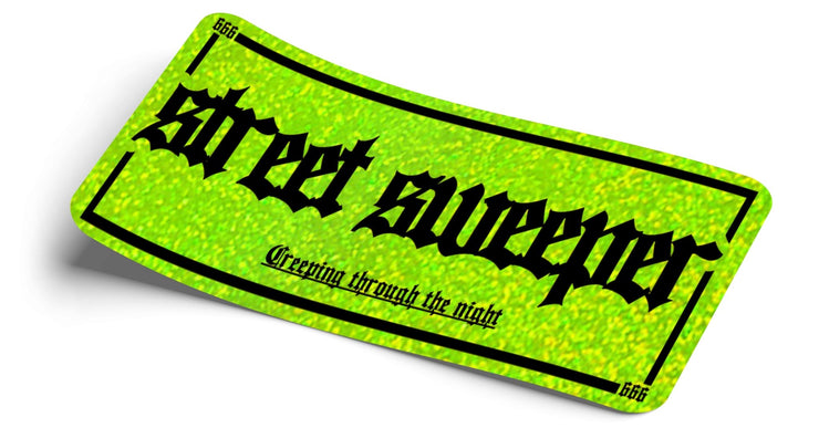 Street Sweeper Fluorescent Yellow Glitter Decal - Strictly Static